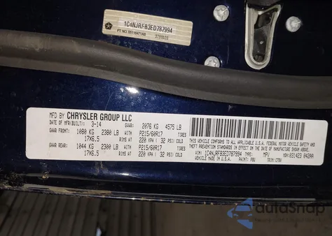 2014 Jeep Patriot Latitude z USA, uszkodzony, nr VIN 1C4NJRFB3ED787994